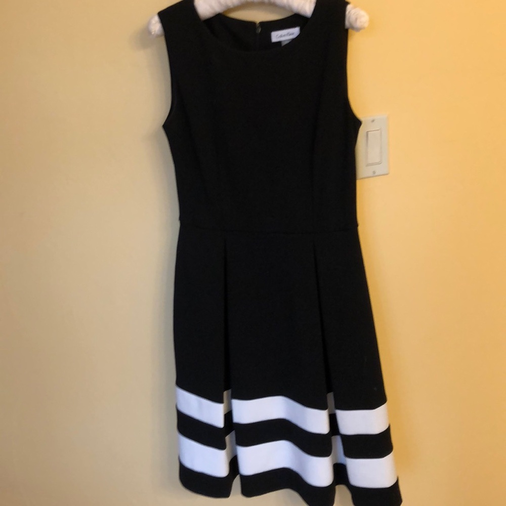 Calvin Klein black and white dress